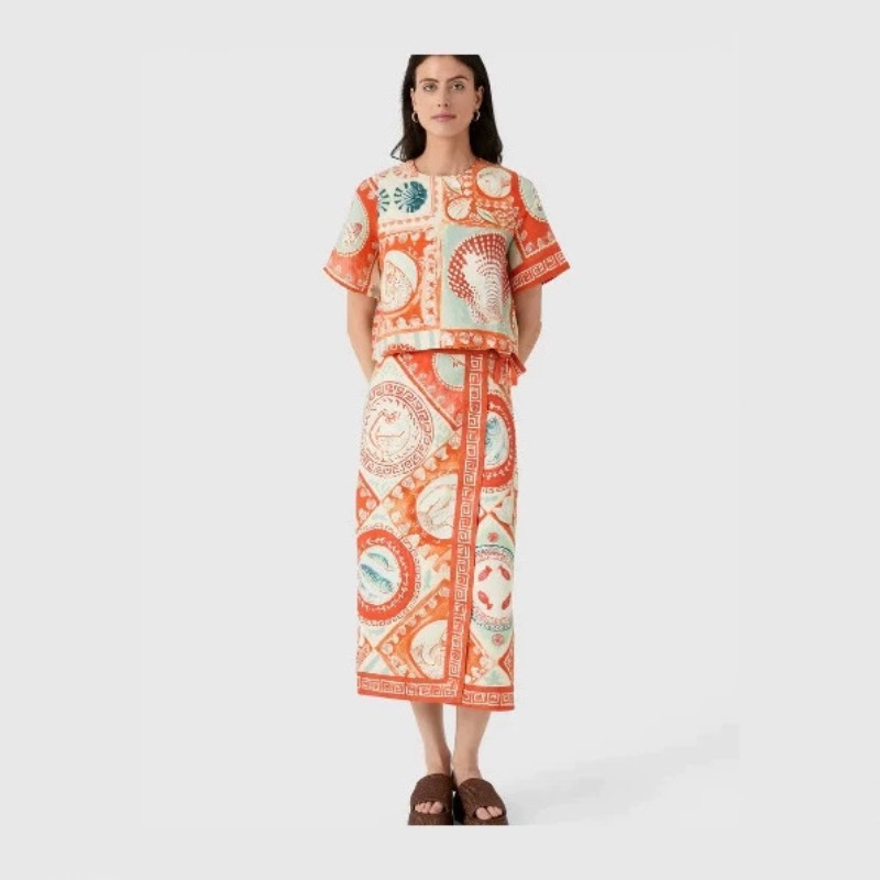 Midi Skirt Floral - Setelan rok 2 potong motif bunga