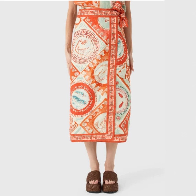 Setelan rok 2 potong motif bun - Midi Skirt Floral ulasan dan harga