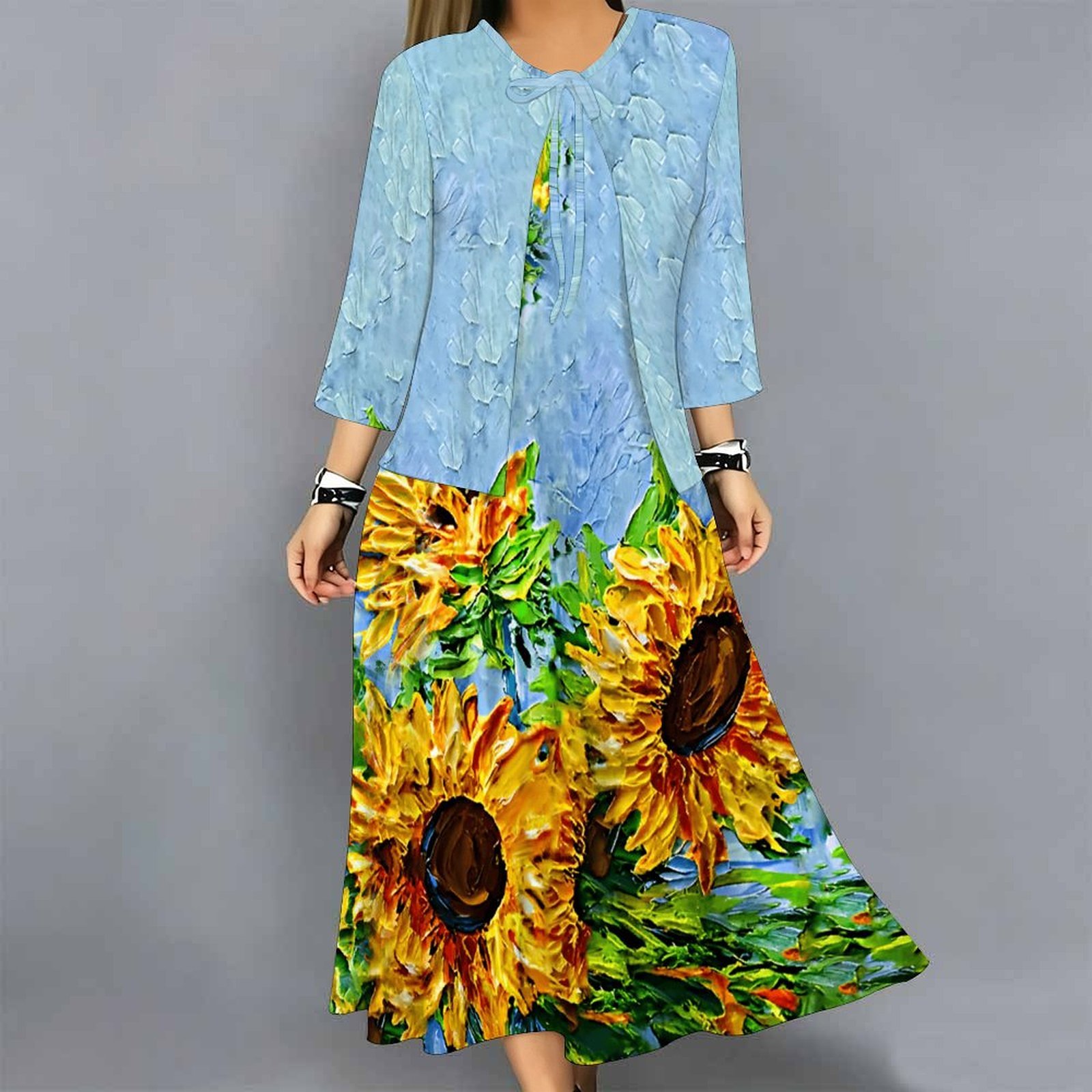 Setelan Gaun Wanita 2 Potong,  - Midi Skirt Floral ulasan dan harga