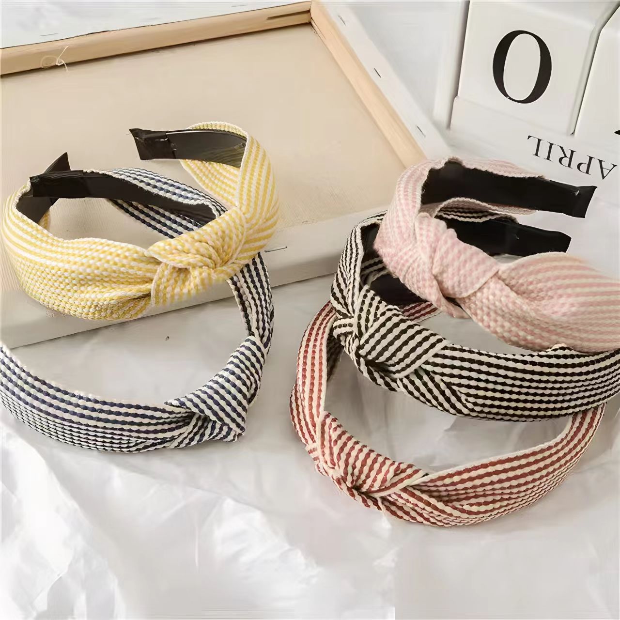 Ikat Kepala Bermotif Kotak-kot - Headband Summer Knit ulasan dan harga