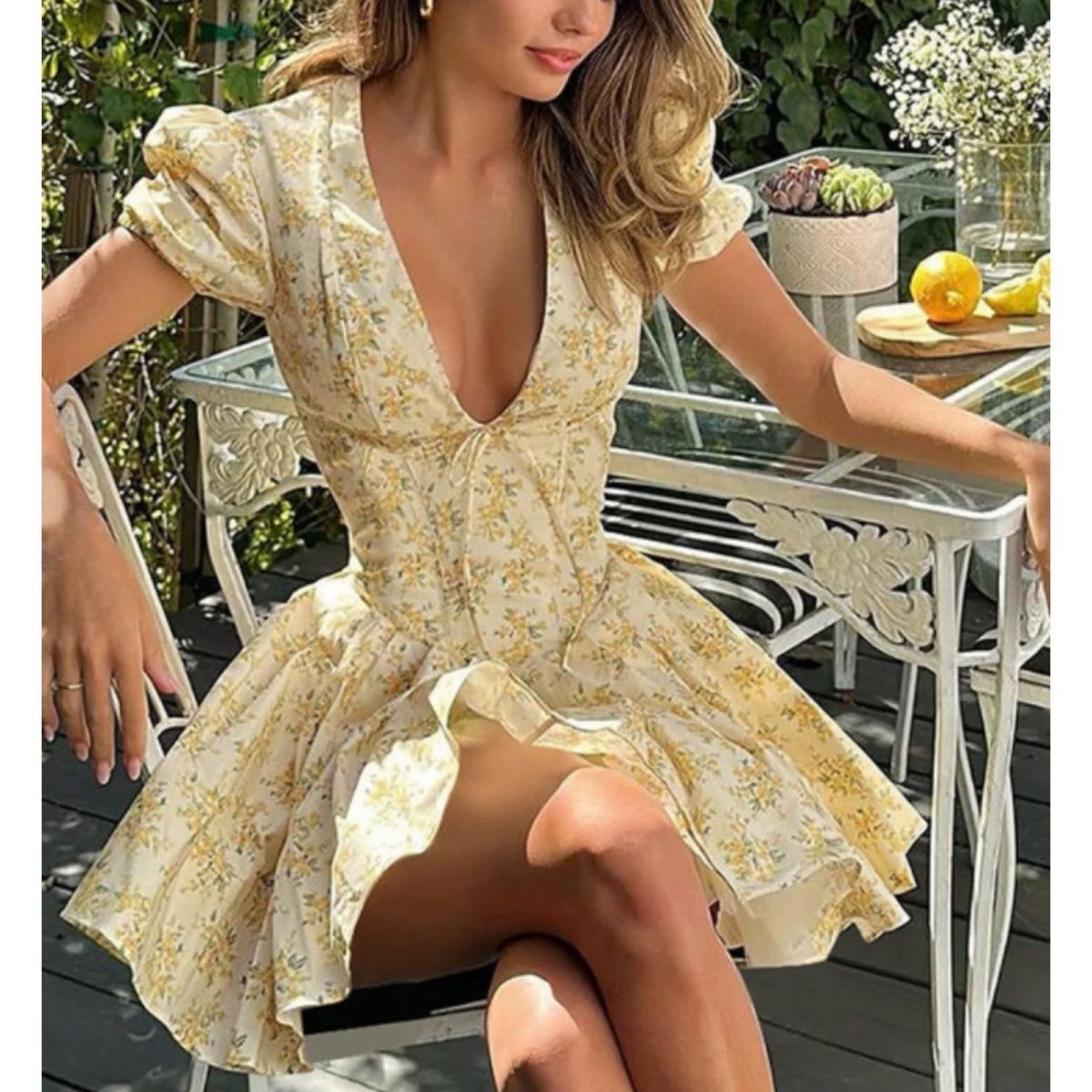 Gaun Bunga Prancis 4XL Gaun Le - Romper Floral Print ulasan dan harga