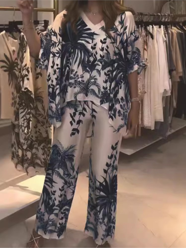Setelan pakaian kantor dua pot - Romper Floral Print ulasan dan harga