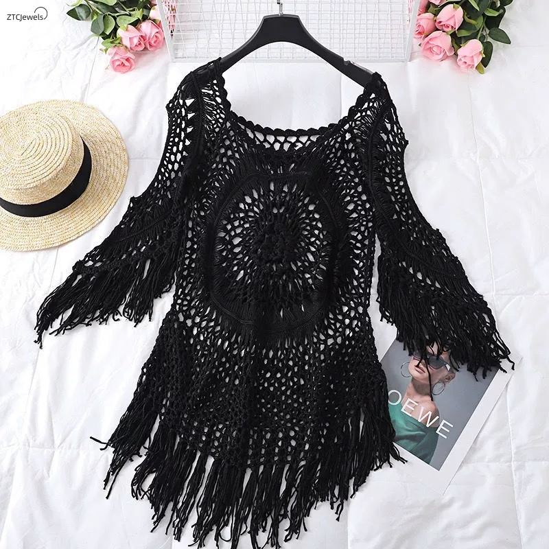 Penutup Bikini Rajutan Musim P - Cover Up Kaftan ulasan dan harga